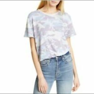 Free People NWT Sky Combo Camo Tee Size L